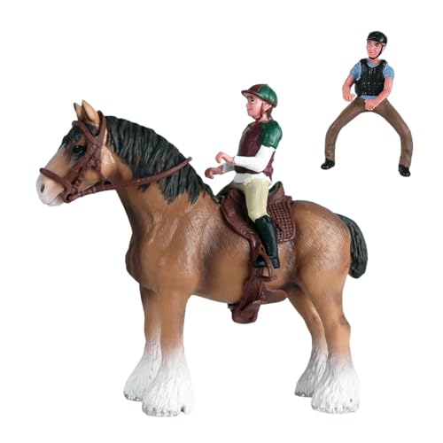 Folpus Tiermodell-Pferdefigur mit Sattel, PVC-Sammlung, Rollenspiele, Wildtier-Statue, Lernspielzeug für Kinder im Alter von 3–8 Jahren, Stil b von Folpus