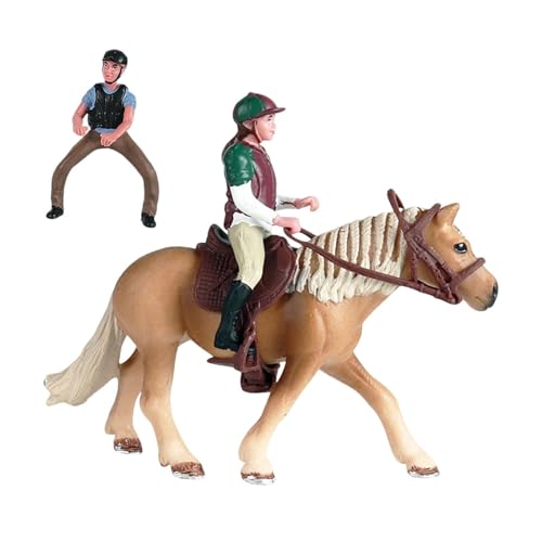 Folpus Tiermodell-Pferdefigur mit Sattel, PVC-Sammlung, Rollenspiele, Wildtier-Statue, Lernspielzeug für Kinder im Alter von 3–8 Jahren, Stil c von Folpus