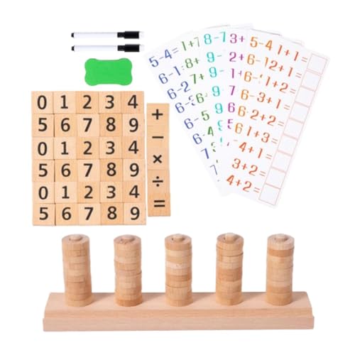 Folpus Zahlenzählspielzeug aus Holz für Kinder, Mathe-Manipulationsspielzeug, Stapelgeschenk, Kindergarten-Lernspielzeug für das Klassenzimmer von Folpus