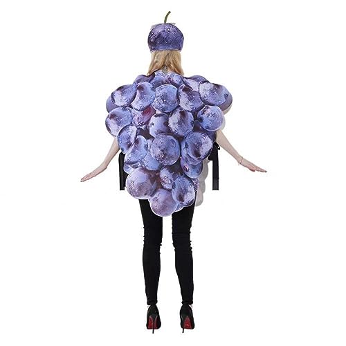 Fopytu Lustige Trauben Kostüm Kostüm Kostüm Halloween Erwachsener Obst Gemüse Cosplay Outfit Karneval Party Kostüm Kleid von Fopytu