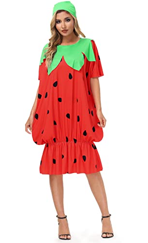 For G and PL Damen Herren Adult Karneval Lustiges Party Kostüme Fasching Erdbeeren Obst L von For G and PL