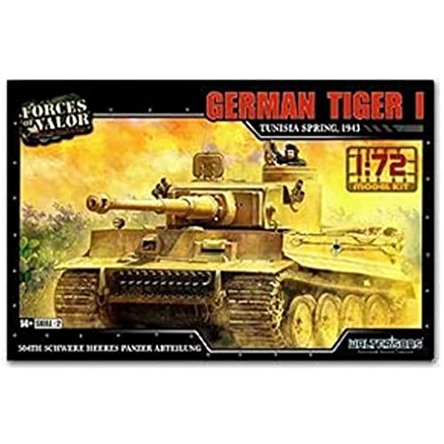 Forces of Valor 1:72 Dt. Tiger I DAK 1943 fr. Prod. Kit - Standmodell, Modellbau, Diorama Modell, Militär Modellbau, Plastik Bausatz von Forces Of Valor