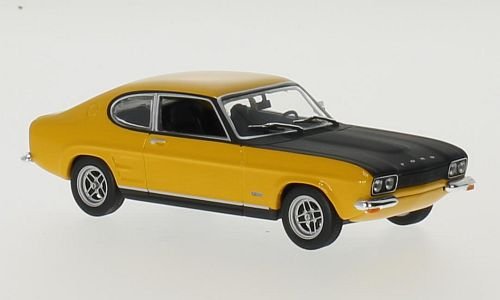 Ford Capri RS 2600, gelb/schwarz, 1969, Modellauto, Fertigmodell, Maxichamps 1:43 von Ford