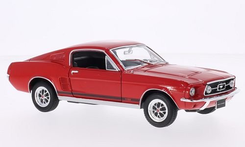 Ford Mustang GT Fastback, rot, 1967, Modellauto, Fertigmodell, Welly 1:24 von Ford