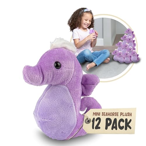 Mini-Seepferdchen-Plüschtiere, 12 Stück, kleine Plüschtiere im Ozean, Strumpffüller für Mädchen und Jungen, Tierfiguren für Gastgeschenke, Geschenktüten, Klassenpreise (Seepferdchen) von Forest & Twelfth