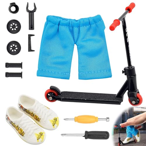 Finger Scooter Set, Mini Fingerboards Finger Schuhe Fingerhose Fingerscooter mit Zubehör Werkzeug, Finger Skateboard Pädagogische Spielzeug für Kinder von Foreverup