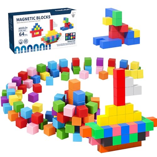 Magnetische Bausteine, 64 Teile Magnetic Blocksfür Kinder ab 3 Jahren, Magnetic Building Blocks, Magnetische Bauklötze, Förderspielzeug Kinderspiele Geschenke für Jungen & Mädchen Magnetische Bausteine, 64 Teile Magnetic Blocksfür Kinder ab 3 Jahren, Magnetic Building Blocks, Magnetische Bauklötze, Förderspielzeug Kinderspiele Geschenke für Jungen & Mädchen von Foreverup