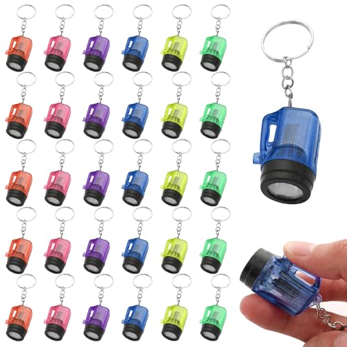 Foreverup 30PCS Mini Taschenlampe Schlüsselanhänger, 4cm kleine Kinder Taschenlampe, LED Bunt Kindertaschenlampe Spielzeug, Mini Handlampe Taschenlampe für Kinder Nacht Lesen Notfall Camping Wandern von Foreverup