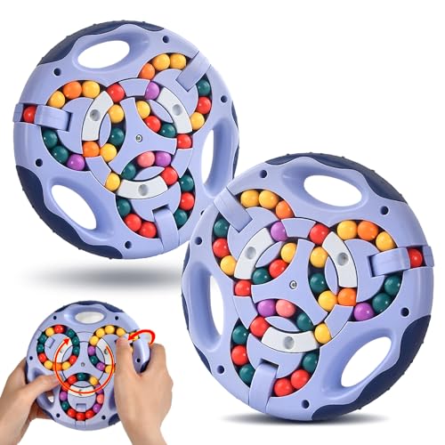 Foreverup Rotierender Fingerwürfel Intelligenz Spiele, 2 Stück IQ Game Magic Bean Rotating Cube Spielzeug, Dekompression Puzzle Toys für Kinder Teens Erwachsene, Neueste Angst Linderung Spielzeug von Foreverup