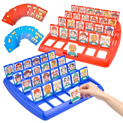 Wer ist es Spiel, Wer ist es Lustiges Ratespiel Brettspiel, Portables Ratespiel für Kinder ab 6 Jahren für 2 Spieler, Desktop Freizeit Spiel für Family Erraten Spiele Kinder Party von Foreverup