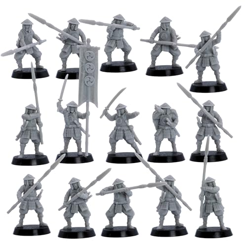 Ashigaru Spearmen Unit – 15 Samurai-Miniaturen mit Kommandogruppe | 30 mm Skala historische Modelle | Tabletop Wargaming Figuren | Kyoushuneko Miniaturen | Harz unlackiertes Set für Hobbyisten & Gamer Ashigaru Spearmen Unit – 15 Samurai-Miniaturen mit Kommandogruppe | 30 mm Skala historische Modelle | Tabletop Wargaming Figuren | Kyoushuneko Miniaturen | Harz unlackiertes Set für Hobbyisten & Gamer von Forged Terrain