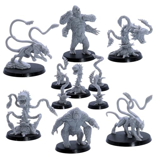 Dschungelmonster-Miniaturen-Set – 11 Kreaturen für DND- und Fantasy-Rollenspiele, Phasenpanther, Girallons, menschenfressende Pflanzen, Sprossen, 28 mm – 65 mm große Figuren, epische Miniaturen Dschungelmonster-Miniaturen-Set – 11 Kreaturen für DND- und Fantasy-Rollenspiele, Phasenpanther, Girallons, menschenfressende Pflanzen, Sprossen, 28 mm – 65 mm große Figuren, epische Miniaturen von Forged Terrain