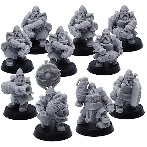 Fantasy Dwarf Firespitters Unit Miniatur 32mm Tabletop Games Fantasy Zwerge Armee Zwerge Schwere Waffe Figur von Forged Terrain