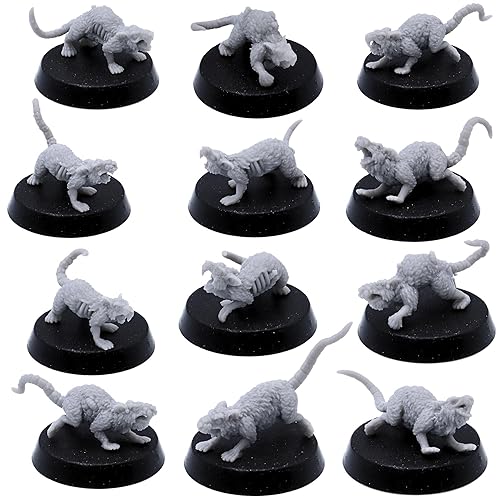 Forged Terrain 28 mm Fantasy Ratmen Riesenpocken Nagetier Ratten Bundle Set, Tischspiele Ratfolk Figuren für Fantasy Wargaming von Forged Terrain