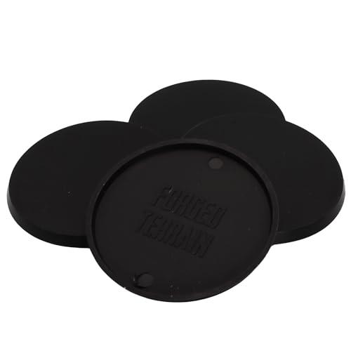 Forged Terrain 50 mm runde Basen – 6er-Set für Miniaturen und Wargaming | 4 mm dicke Kunststoff-Logo-Unterseite | unlackiertes Schwarz Forged Terrain 50 mm runde Basen – 6er-Set für Miniaturen und Wargaming | 4 mm dicke Kunststoff-Logo-Unterseite | unlackiertes Schwarz von Forged Terrain