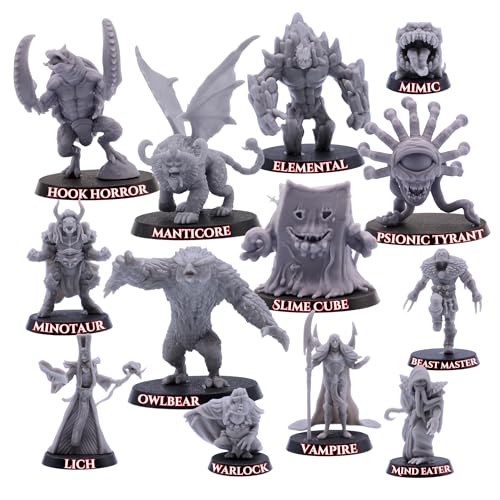 Forged Terrain DND Monster Starter Set - 13 klassische Fantasy-Monster für Tisch-RPGs | 28 mm Skala | Kompatibel mit 32 mm | Epische Miniaturen lizenziert | Unlackierte Figuren aus Kunstharz Forged Terrain DND Monster Starter Set - 13 klassische Fantasy-Monster für Tisch-RPGs | 28 mm Skala | Kompatibel mit 32 mm | Epische Miniaturen lizenziert | Unlackierte Figuren aus Kunstharz von Forged Terrain