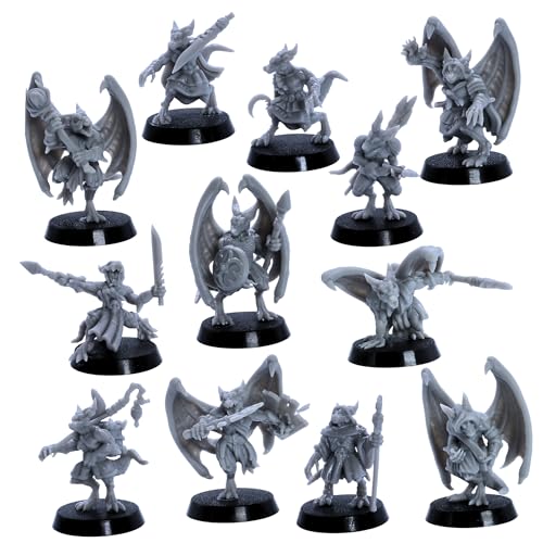 Forged Terrain Kobold & Winged Kobold Miniatur-Set – 12 RPG-Monster aus Kunstharz, epische Miniaturen, unlackierte Figuren mit 25 mm Basen für DND-Starterset Forged Terrain Kobold & Winged Kobold Miniatur-Set – 12 RPG-Monster aus Kunstharz, epische Miniaturen, unlackierte Figuren mit 25 mm Basen für DND-Starterset von Forged Terrain