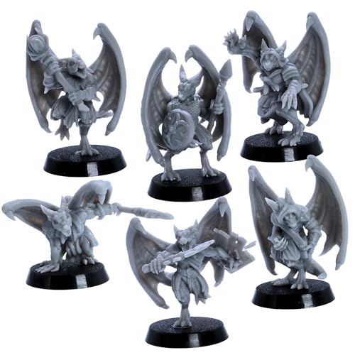 Forged Terrain Winged Kobold Miniatur-Set - 6 fliegende Kobolds mit 25 mm Basen | DND Monster | Epische Miniaturen | Unlackierte Figuren aus Harz für RPGs & Wargames Forged Terrain Winged Kobold Miniatur-Set - 6 fliegende Kobolds mit 25 mm Basen | DND Monster | Epische Miniaturen | Unlackierte Figuren aus Harz für RPGs & Wargames von Forged Terrain