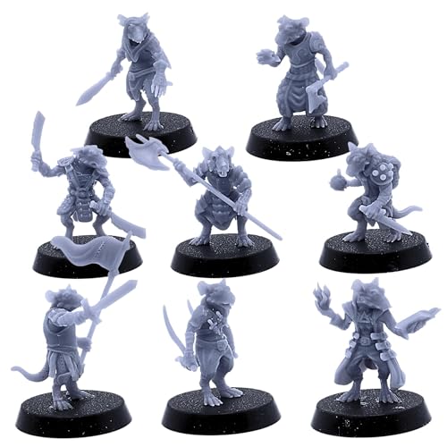 Rat Warriors Miniatur-Ratmen-Figur für 28 mm Dungeons and Dragons, Miniatur-Gaming, Fantasy-Rollenspiele, Tischspiele von Forged Terrain