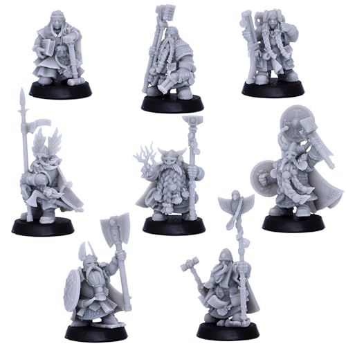 Zwerghelden-Charakter-Bundle-Set, Armee-Einheit, Miniatur-Figur für 28 mm Dungeons and Dragons Miniatur-Gaming, Tischspiele, Zwerge, Bündel Pack Fantasy TTRPG Rollenspiele von Forged Terrain