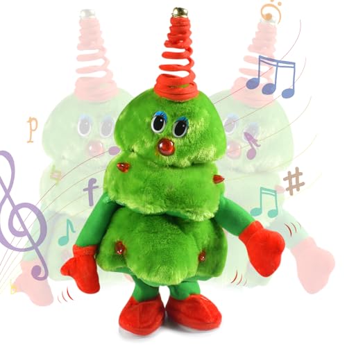 14Zoll Weihnachtsbaum Kuscheltiere Plüsch,Singender Tannenbaum,Weihnachten Dekoration Stofftiere,Musik LED Leuchtender Singender Tanzender Plüschtiere Für Die Weihnachtsfeier,Home Desktop Deko Kinder von Forhome