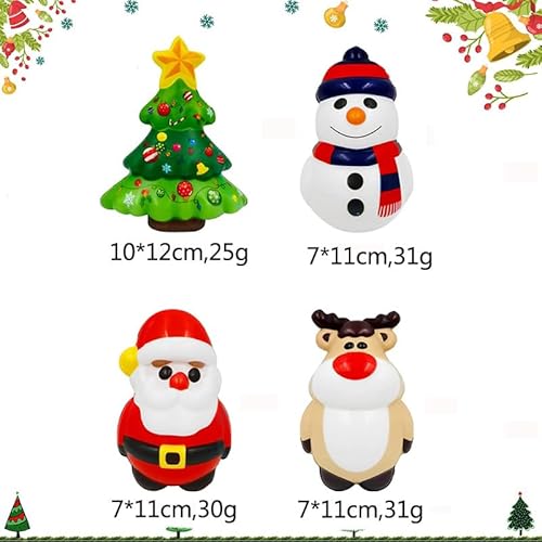 4 Stück Weihnachten Squishy Spielzeug,Weihnachtsthemen Toys,Stress Spielzeug Squishy Set Stressabbau,für Kinder Erwachsene Jungen Mädchen, Weihnachts Geburtstagsgeschenke von Forhome