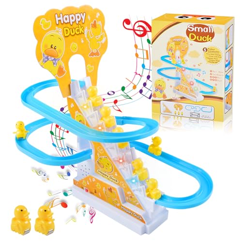9 Stück Ente Treppensteigen Spielzeug, Enten Achterbahn, Duck Climbing Stairs Toy, Elektrische Enten Slide Track mit Licht und Musik, Geschenk für Mädchen Jungen-Ab 3 Jahre 9 Stück Ente Treppensteigen Spielzeug, Enten Achterbahn, Duck Climbing Stairs Toy, Elektrische Enten Slide Track mit Licht und Musik, Geschenk für Mädchen Jungen-Ab 3 Jahre von Forhome