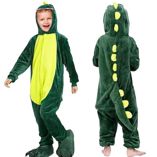 Forhome Dinosaurier Jumpsuit Kostüm Kinder,Unisex-Kind-Dinosaurier-Einteiler,Dinosaurier Flauschige Onesies,Plüsch Onesie Einteiler Dinosaurier Tier Kostüm,Dinosaurier Schlafanzug （100-110CM） von Forhome