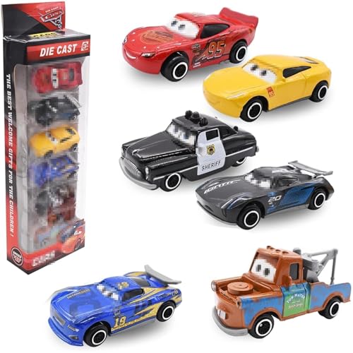 Forhome Spielzeugauto Set, 6 Pack Kinderidee Spielfahrzeuge Toy Cars Autos, Lightning Spielzeugauto Geschenk für Kinder ab 3 Jahre von Forhome