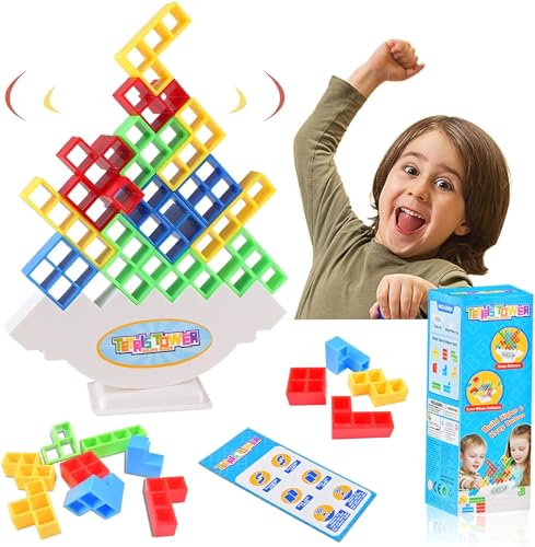 Forhome Tetra Tower Spiel,Tetris Balance Spielzeug,Kreative Stapelspiel Spielzeug,Balance Spielzeug Tower Game,Kinder Stapelturm Holz,Lustige stapelspiel,für Jungen und Mädchen ab Jahre 3+ von Forhome