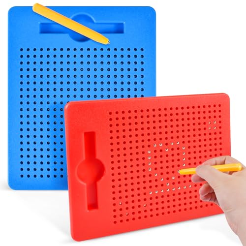 Kinder Magnetische Zeichentafel 2 Stück Kleine Magnetische Zeichenbretter Magnet Stahlkugel Zeichenbrett Kinder Magnetisches Stahlkugel Zeichenbrett mit Stift Magnet Maltafel Reißbrett für Kritzel von Forhome