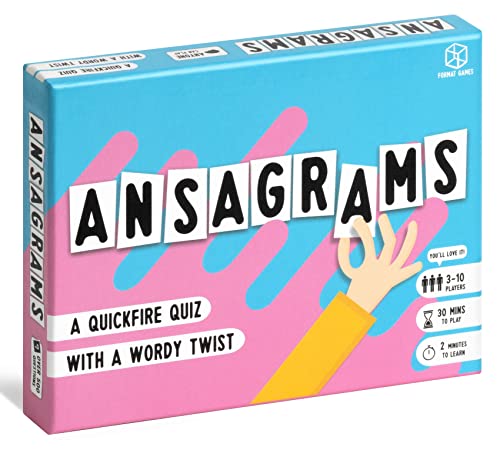 Format Games Ansagramme | Kartenspiel | EIN Schnellfeuer-Quiz mit Einer wortreichen Wendung | Neu zu Weihnachten 2021 | Ab 3 Spielern von Format Games