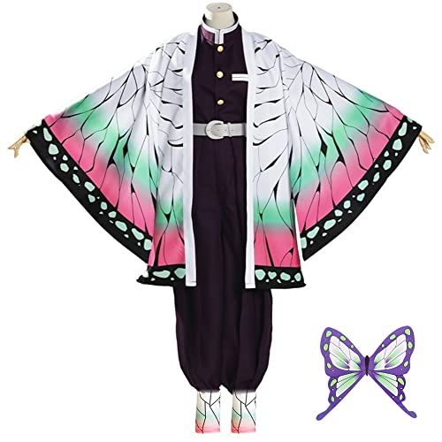 Formemory Kochou Shinobu Cosplay Kostüm Halloween Shinobu Cosplay Kimono Outfit No Yaiba Anime kostüm Damen Herren Mädchen Und Mantel (Kochou Shinobu, M) von Formemory