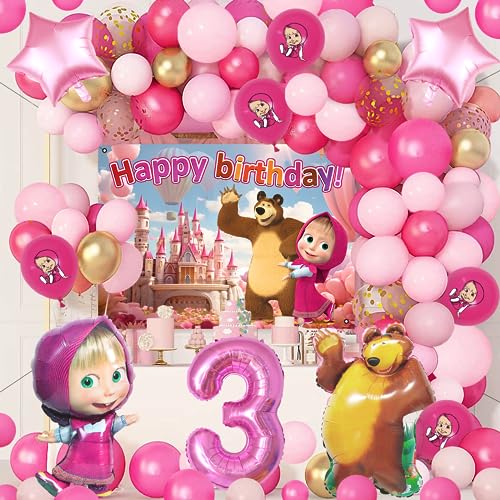 78 Pcs Mascha Party Dekoration - Mascha Ballon Geburtstag, Masha Luftballons, 3 Jahre Luftballons 78 Pcs Mascha Party Dekoration - Mascha Ballon Geburtstag, Masha Luftballons, 3 Jahre Luftballons von Forninc