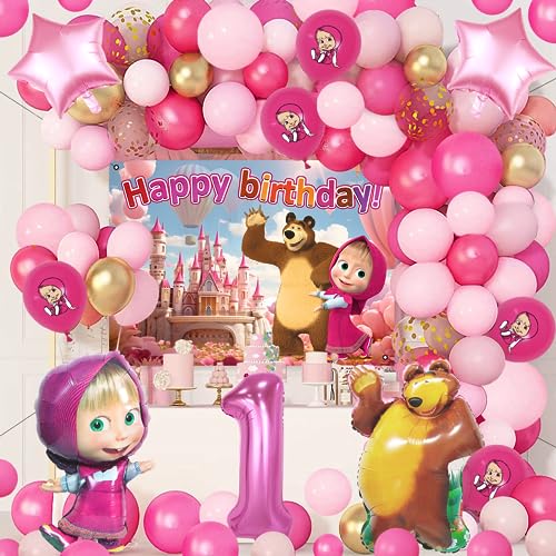78 Pcs Mascha Geburtstag Deko, Ballon, Luftballons, Party Dekoration, 1 Jahre Luftballons 78 Pcs Mascha Geburtstag Deko, Ballon, Luftballons, Party Dekoration, 1 Jahre Luftballons von Forninc
