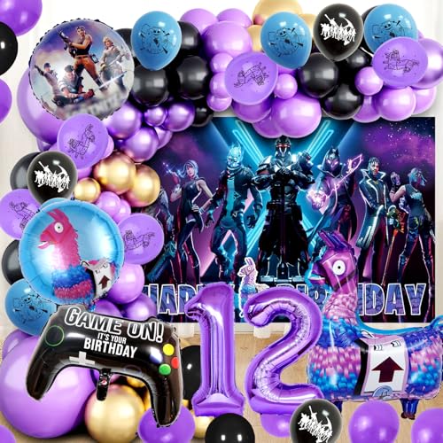 80 Stück Luftballon party deko, Videospiel Party Deko Geburtstag, fortni Geburtstagsdeko, Gaming Deko, Spiel Party Deko Geburtstag, fortni Deko Geburtstag, Geburtstagsdeko, 12 Jahr von Forninc
