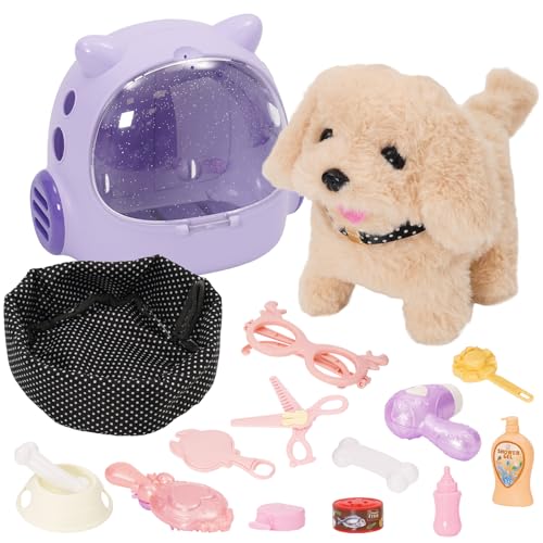 Hund Spielzeug Kinder, Spielzeug Hund der Läuft und Bellt Schwanzwedelt,Kuscheltier Hunde mit Leine und Rucksackfähiger Hundekäfig, Rollenspiel Toy für Kinder ab 3 Jahren Hund Spielzeug Kinder, Spielzeug Hund der Läuft und Bellt Schwanzwedelt,Kuscheltier Hunde mit Leine und Rucksackfähiger Hundekäfig, Rollenspiel Toy für Kinder ab 3 Jahren von Forroby