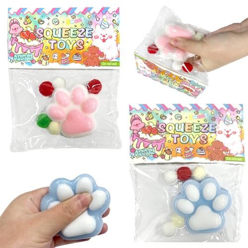 Squishy, 2 Stück Squishy Toy, Squeeze Spielzeug, Squeeze Toy, Anti Stress Spielzeug, Squishy Cat Toy, Kawaii Stress Squeeze Toy, für Kinder und Erwachsene（Weiß und Blau） von Fortivae