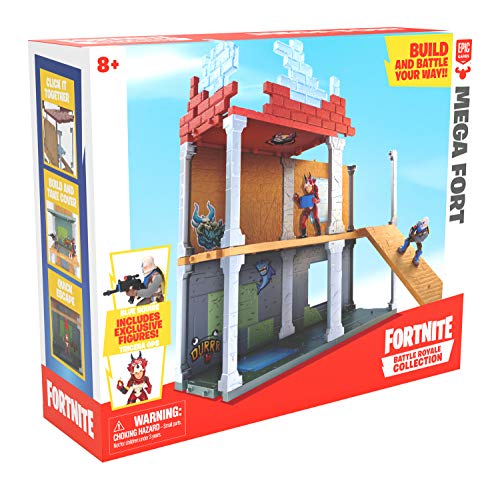 Boti 35641 - Fortnite Battle Royale Mega Fort Spielset, 38 teiliges Set zum Errichten von Festung, Wachturm oder Blockade, mit 2 exklusiven Figuren Blue Squire & Tricera Ops, ab 8 Jahre von Fortnite