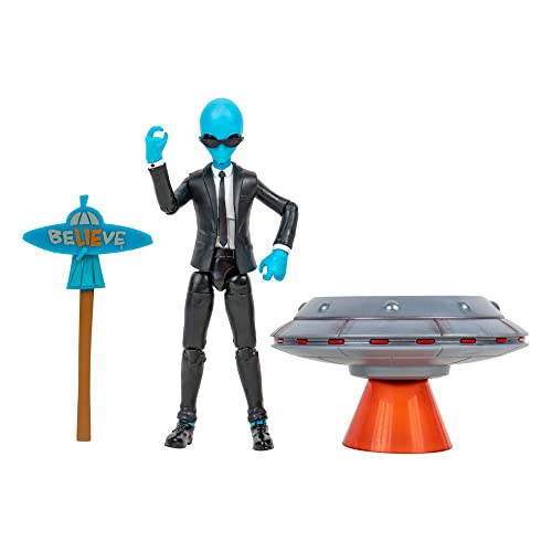 Fortnite Human Bill (EMOTE Series) – 10,2 cm bewegliche Figur mit Lil' Untertasse, Emote-Fahrzeug und fliegendem Slasher-Zubehör von Fortnite