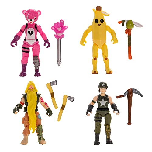 Fortnite FNT0987 FNT Micro Legendary Series Squad Modus, Vier 6,3 cm sehr detaillierte Figuren mit Erntewerkzeugen, Mehrfarbig von Fortnite