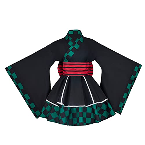 Fortunehouse Kimetsu no Yaiba Cosplay Outfit Demon Slayer Kimono Tanjiro Kamado Cosplay Kostüme für Halloween von Fortunehouse