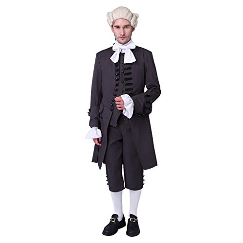 Fortunehouse Schwarzes Barock Kostüm Herrenkostüme Herren Für Mittelalter Viktorianisch Renaissance Halloween Cosplay Kostüm von Fortunehouse