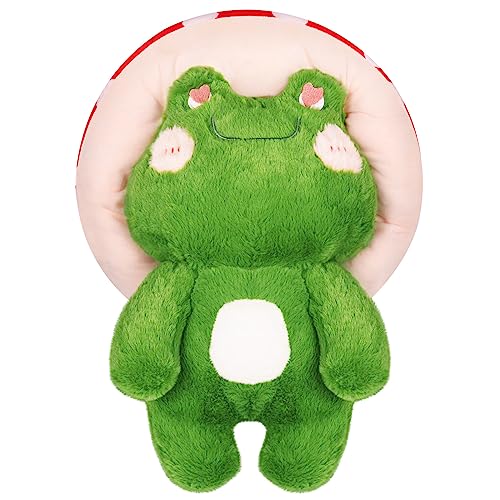 Weicher Frosch Plüsch in Krone, Sanfter Frosch Plüschtier Stofftier Plüschkissen Frosch mit niedlicher Krone, Kissen Puppe Kissen Kawaii Frosch Kuscheltiere Puppenkissen Kinder Plüsch Wurfkissen, von Fortuning's JDS