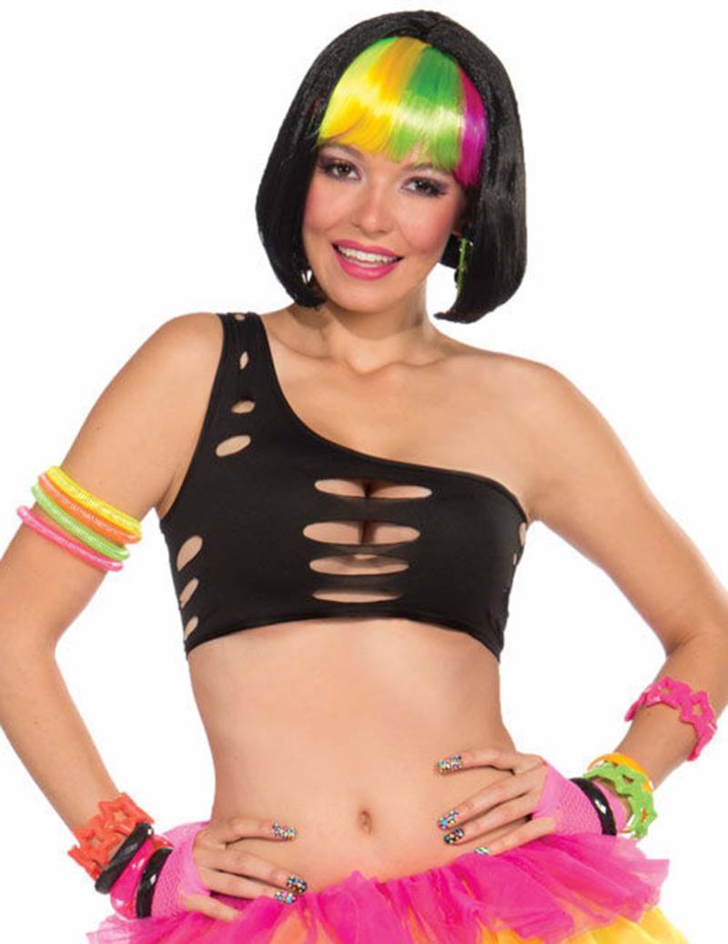 80er 90er Disco Bandeau-Top schwarz von Forum Novelties - KF