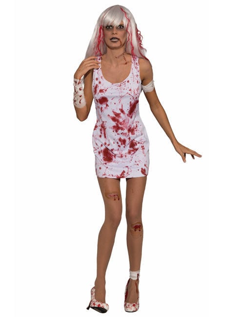 Blutiges Halloween-Kleid weiss-rot von Forum Novelties - KF