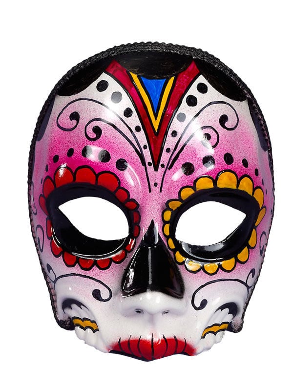 Halloween Totenkopf Ornament Maske Dame bunt verziert von Forum Novelties - KF