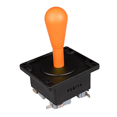 Fosiya Arcade American Style 2 Poliger Arcade Joystick mit Happ Typ 8-Fach bedienbar, elliptischer Orange Griff präzises 0,187 "4,8mm Terminal für Videospiele Arcade1up Maschinenteile (Orange) von Fosiya