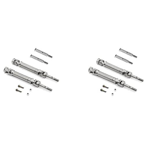 Fossthiroy 2 x Edelstahl-Vorderachswelle und hintere Antriebswelle für 1/10 2WD Slash Stampede Upgrade-Teile von Fossthiroy