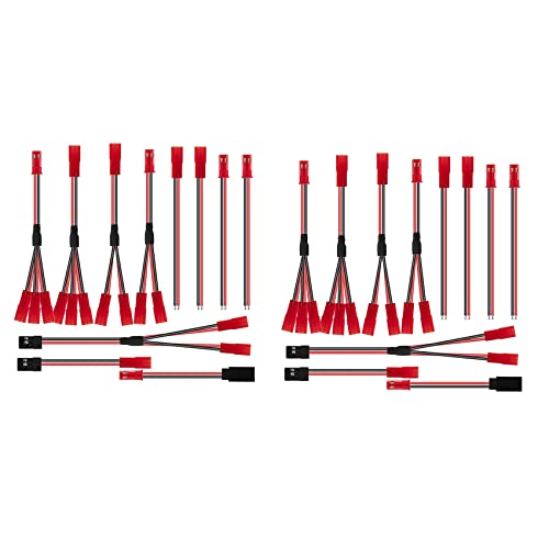 Fossthiroy 22 STÜCKE JST Stecker Splitter JST Stecker Buchse Y Kabel JST zu JR Adapter für -4 RC Auto KüHlung Lüfter ESC Batterie Motor von Fossthiroy